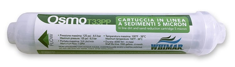 Whimar - Osmo T33PP - sediment cartridge for In-line Osmosis Plants